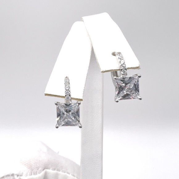 Sterling Silver Cz Huggie Earrings - Picture 3 of 17